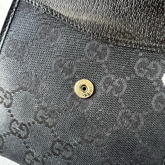 GUCCI Princy GG Logo Canvas Bifold Wallet Black Authentic - Picture 8 of 16